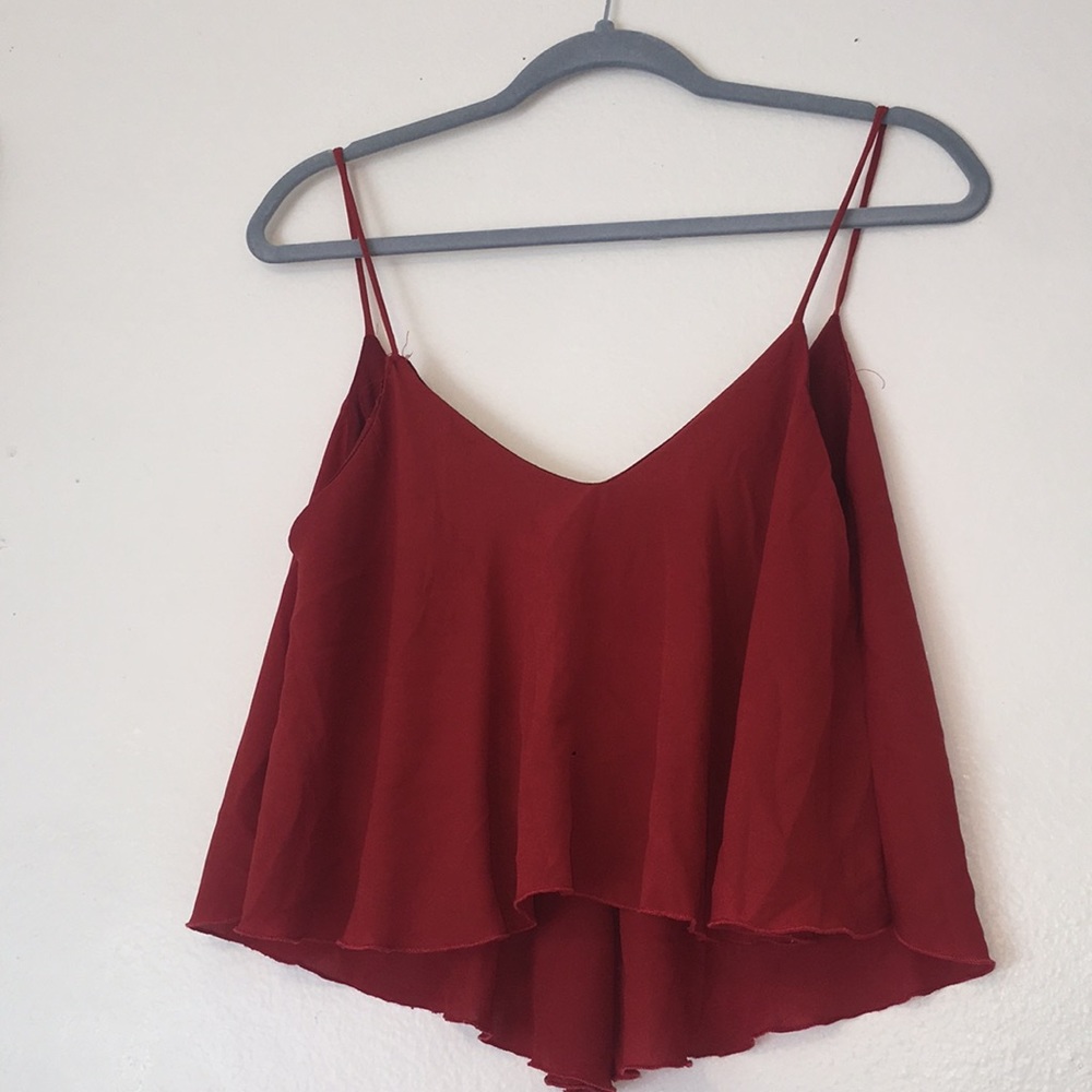 Red crop tank